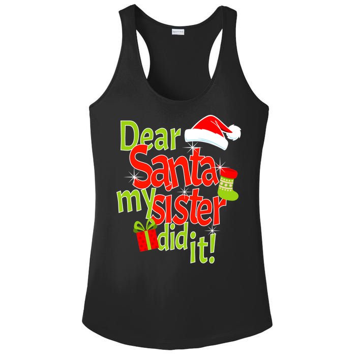 Dear Santa My Sister Did It Ladies PosiCharge Competitor Racerback Tank