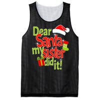 Dear Santa My Sister Did It Mesh Reversible Basketball Jersey Tank