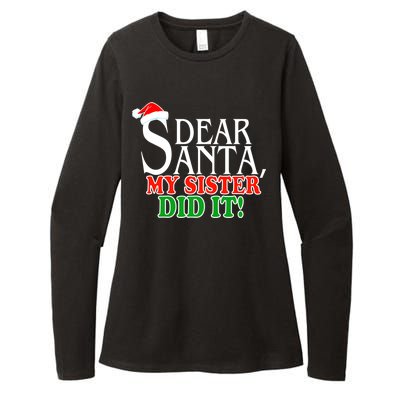 Dear Santa My Sister Did It Funny Christmas Womens CVC Long Sleeve Shirt