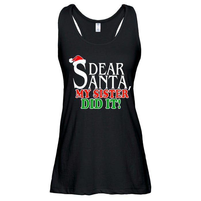 Dear Santa My Sister Did It Funny Christmas Ladies Essential Flowy Tank