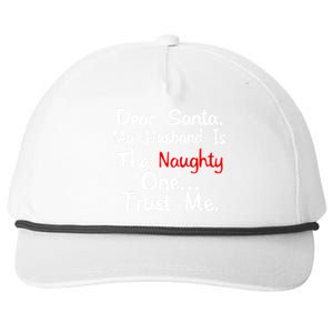 Dear Santa Naughty Husband Snapback Five-Panel Rope Hat