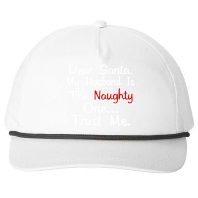 Dear Santa Naughty Husband Snapback Five-Panel Rope Hat