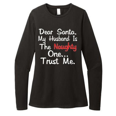 Dear Santa Naughty Husband Womens CVC Long Sleeve Shirt