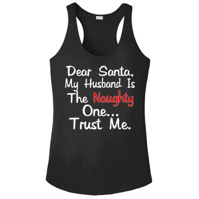 Dear Santa Naughty Husband Ladies PosiCharge Competitor Racerback Tank