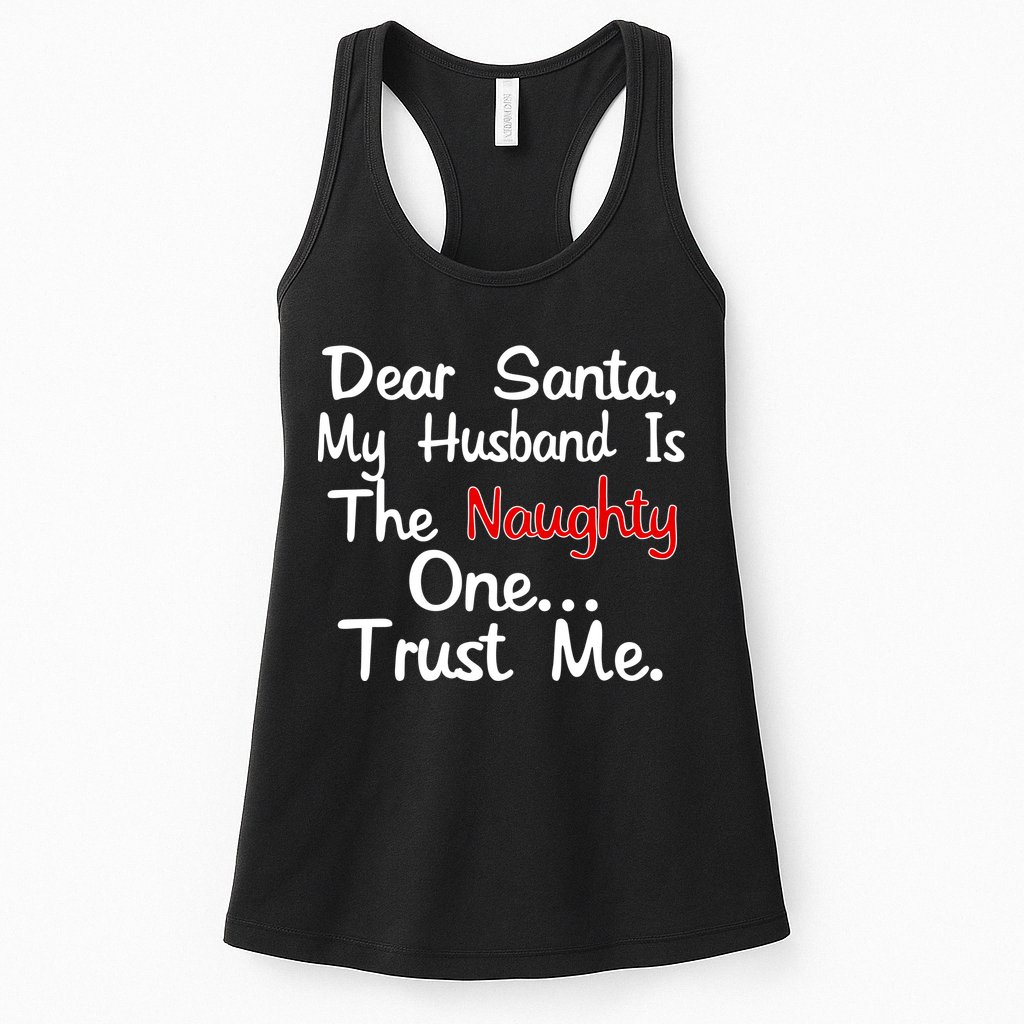 Dear Santa Naughty Husband Womens Tank Top
