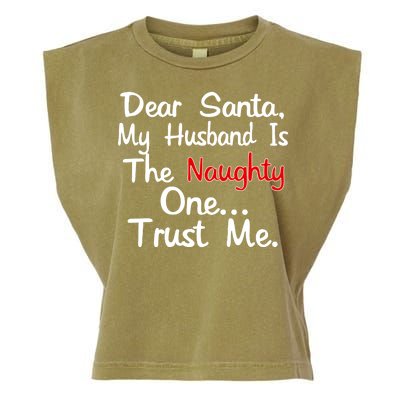 Dear Santa Naughty Husband Garment-Dyed Women's Muscle Tee