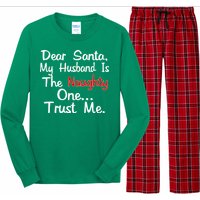 Dear Santa Naughty Husband Long Sleeve Pajama Set