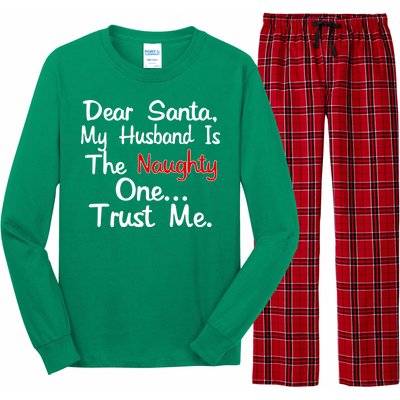 Dear Santa Naughty Husband Long Sleeve Pajama Set