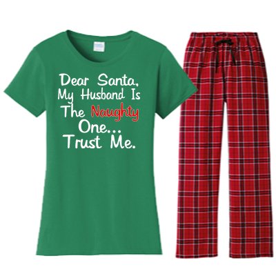 Dear Santa Naughty Husband Women's Flannel Pajama Set