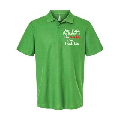 Dear Santa Naughty Husband Softstyle Adult Sport Polo