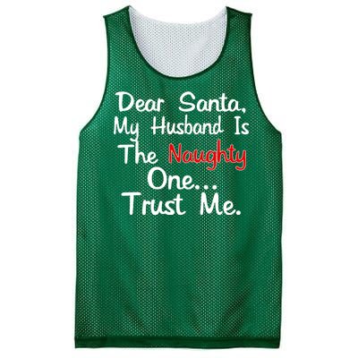 Dear Santa Naughty Husband Mesh Reversible Basketball Jersey Tank