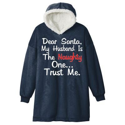 Dear Santa Naughty Husband Hooded Wearable Blanket