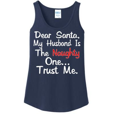 Dear Santa Naughty Husband Ladies Essential Tank