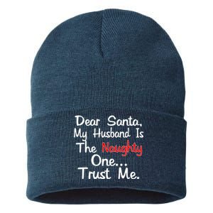 Dear Santa Naughty Husband Sustainable Knit Beanie