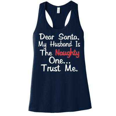 Dear Santa Naughty Husband Women's Racerback Tank