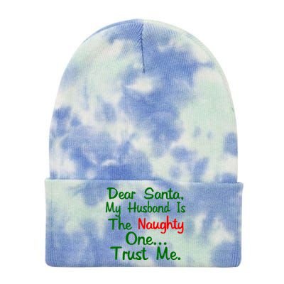 Dear Santa Naughty Husband Tie Dye 12in Knit Beanie