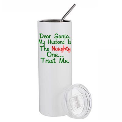 Dear Santa Naughty Husband Stainless Steel Tumbler