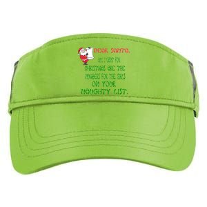 Dear Santa Naughty List Girls Numbers Funny Adult Drive Performance Visor