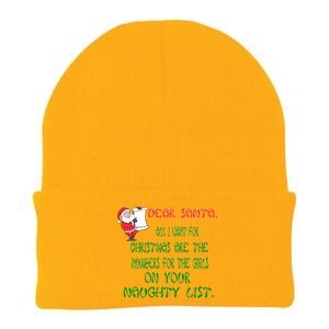 Dear Santa Naughty List Girls Numbers Funny Knit Cap Winter Beanie