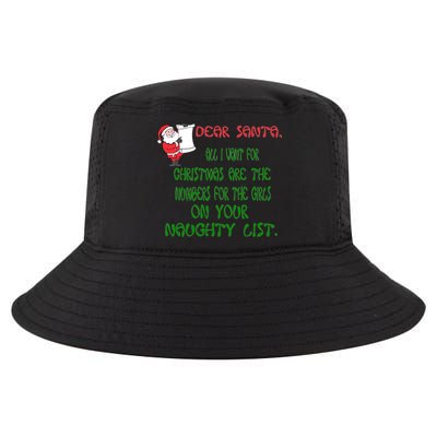 Dear Santa Naughty List Girls Numbers Funny Cool Comfort Performance Bucket Hat