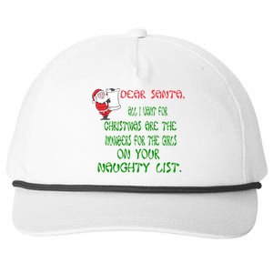 Dear Santa Naughty List Girls Numbers Funny Snapback Five-Panel Rope Hat