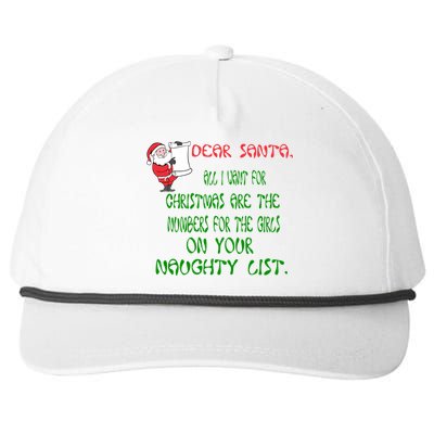 Dear Santa Naughty List Girls Numbers Funny Snapback Five-Panel Rope Hat