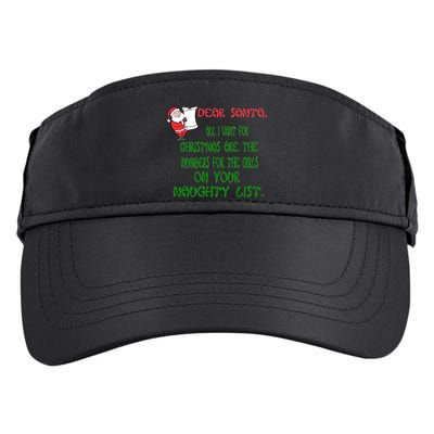 Dear Santa Naughty List Girls Numbers Funny Adult Drive Performance Visor