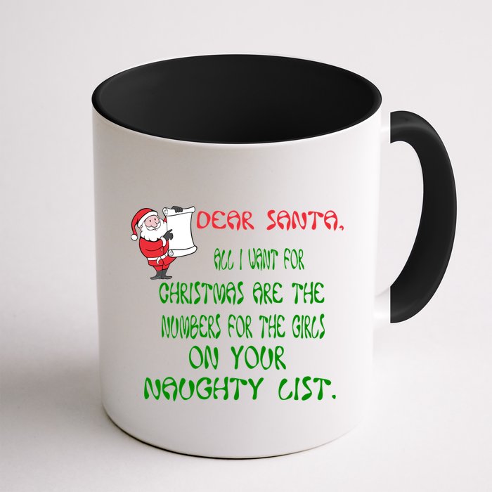 Dear Santa Naughty List Girls Numbers Funny Mug