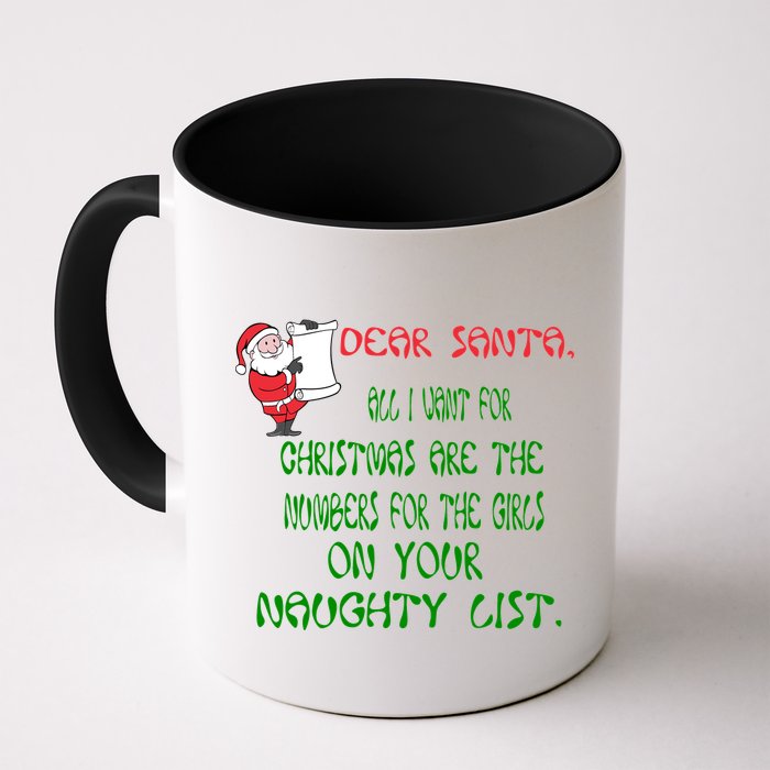 Dear Santa Naughty List Girls Numbers Funny Mug