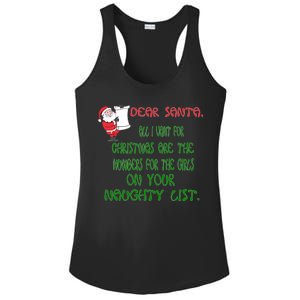 Dear Santa Naughty List Girls Numbers Funny Ladies PosiCharge Competitor Racerback Tank