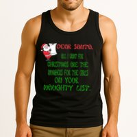 Dear Santa Naughty List Girls Numbers Funny Tank Top