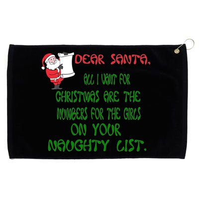 Dear Santa Naughty List Girls Numbers Funny Grommeted Golf Towel