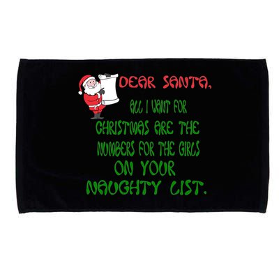 Dear Santa Naughty List Girls Numbers Funny Microfiber Hand Towel