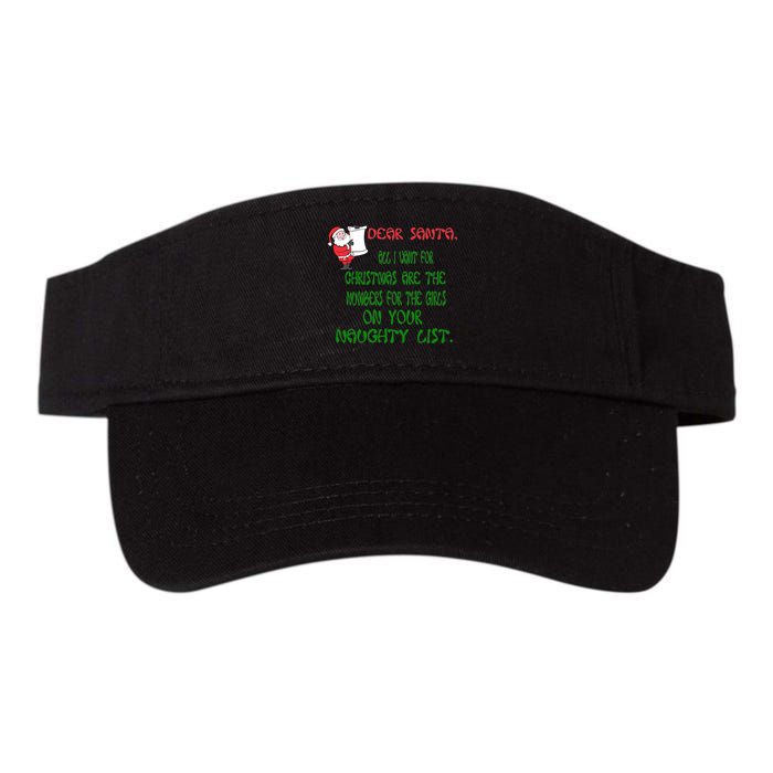 Dear Santa Naughty List Girls Numbers Funny Visor