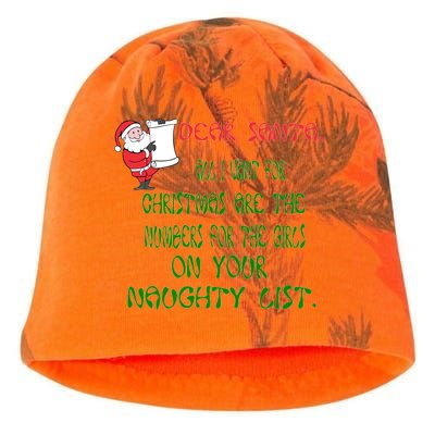 Dear Santa Naughty List Girls Numbers Funny Kati - Camo Knit Beanie