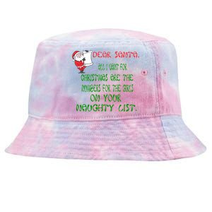 Dear Santa Naughty List Girls Numbers Funny Tie-Dyed Bucket Hat