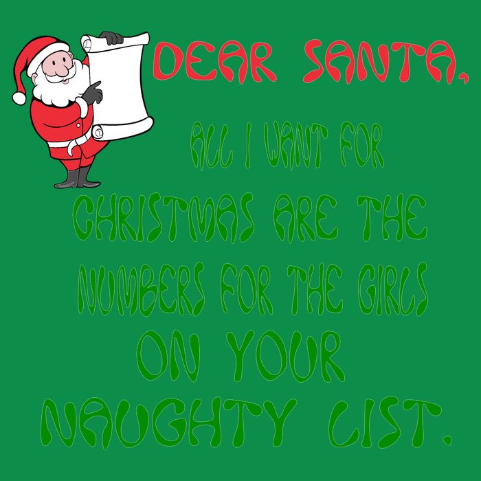 Dear Santa Naughty List Girls Numbers Funny Women's V-Neck T-Shirt