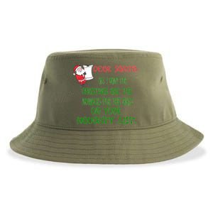 Dear Santa Naughty List Girls Numbers Funny Sustainable Bucket Hat