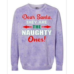 Dear Santa Naughty Ones Funny Christmas Colorblast Crewneck Sweatshirt