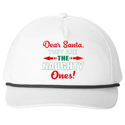 Dear Santa Naughty Ones Funny Christmas Snapback Five-Panel Rope Hat