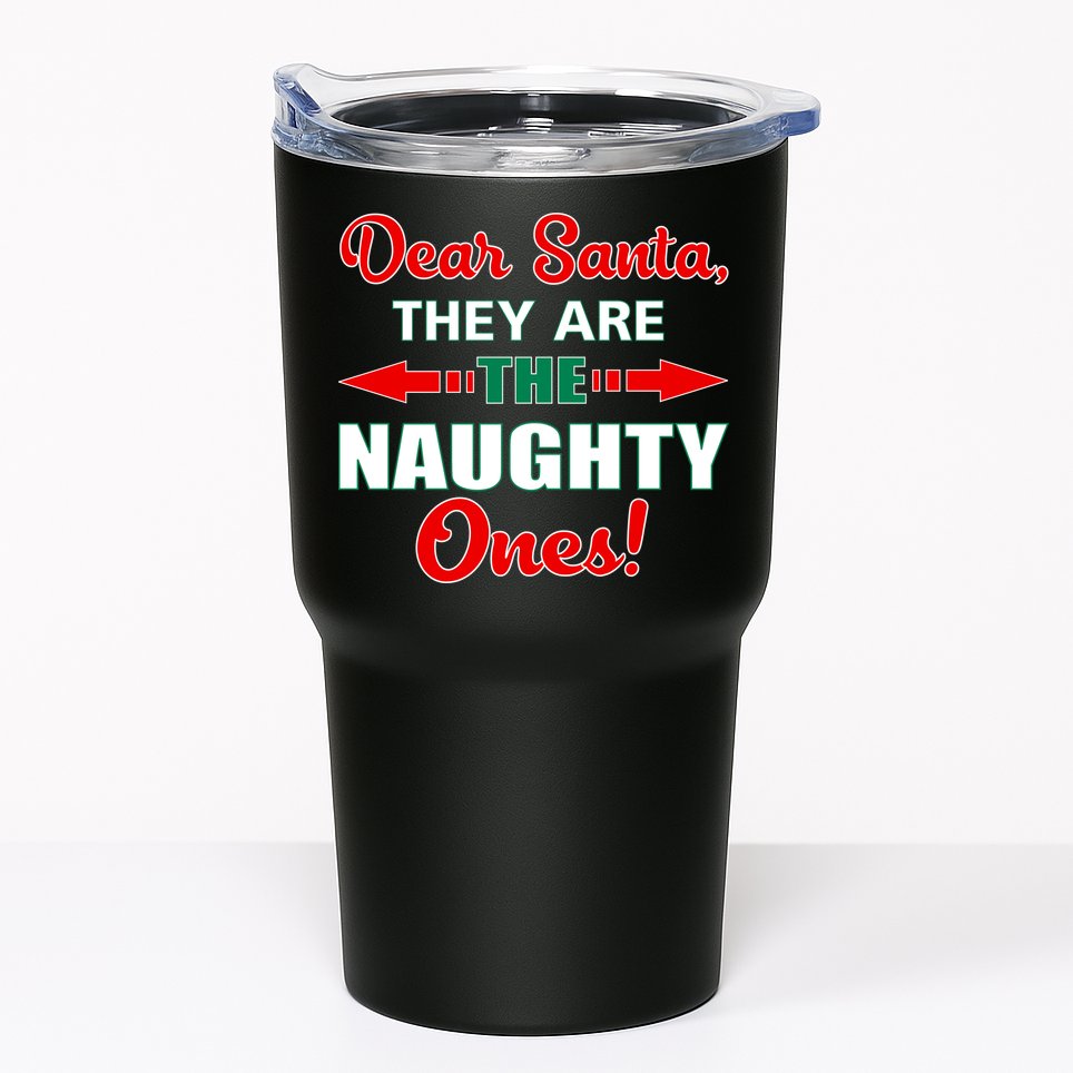Dear Santa Naughty Ones Funny Christmas Tumbler