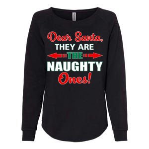 Dear Santa Naughty Ones Funny Christmas Womens California Wash Sweatshirt