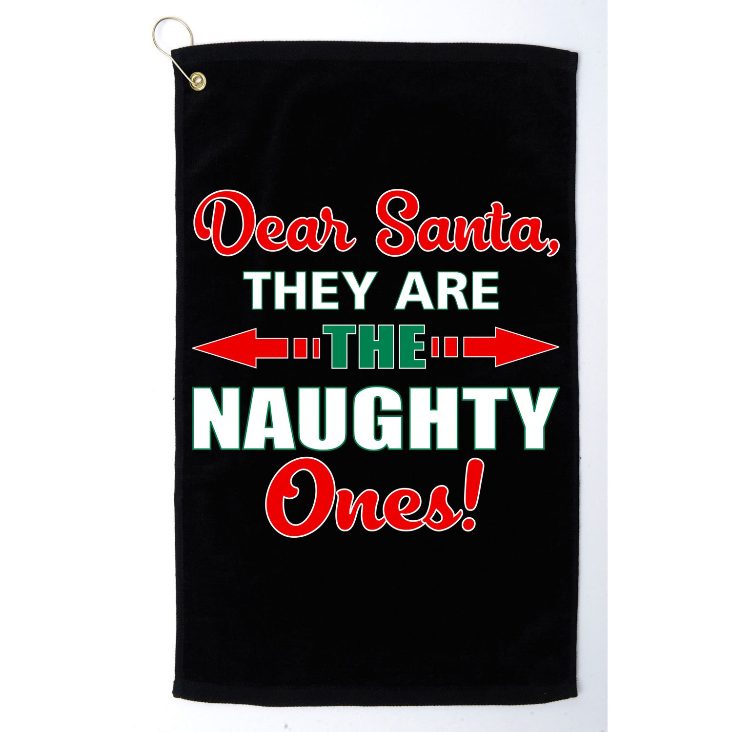 Dear Santa Naughty Ones Funny Christmas Golf Towel