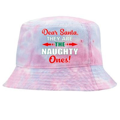 Dear Santa Naughty Ones Funny Christmas Tie-Dyed Bucket Hat