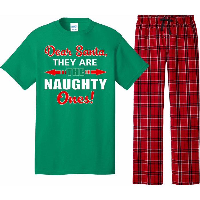 Dear Santa Naughty Ones Funny Christmas Pajama Set