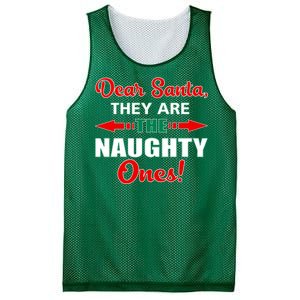 Dear Santa Naughty Ones Funny Christmas Mesh Reversible Basketball Jersey Tank