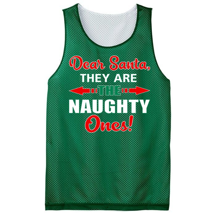 Dear Santa Naughty Ones Funny Christmas Mesh Reversible Basketball Jersey Tank