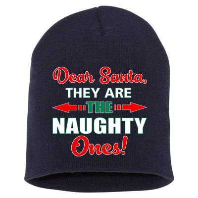 Dear Santa Naughty Ones Funny Christmas Short Acrylic Beanie