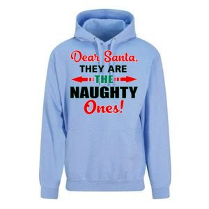 Dear Santa Naughty Ones Funny Christmas Unisex Surf Hoodie