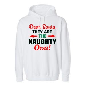 Dear Santa Naughty Ones Funny Christmas Garment-Dyed Fleece Hoodie